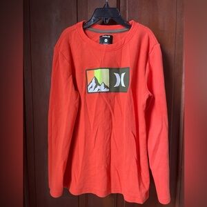 Hurley boys size 10/12 long sleeve orange shirt
